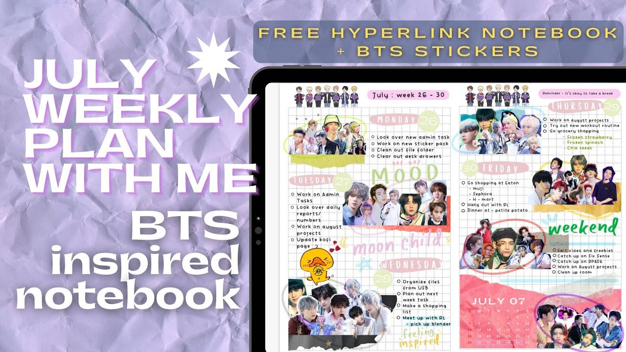 ✨ BTS HYPERLINK DIGITAL NOTEBOOK ✨ | Plan With Me | GoodNotes 5 📖