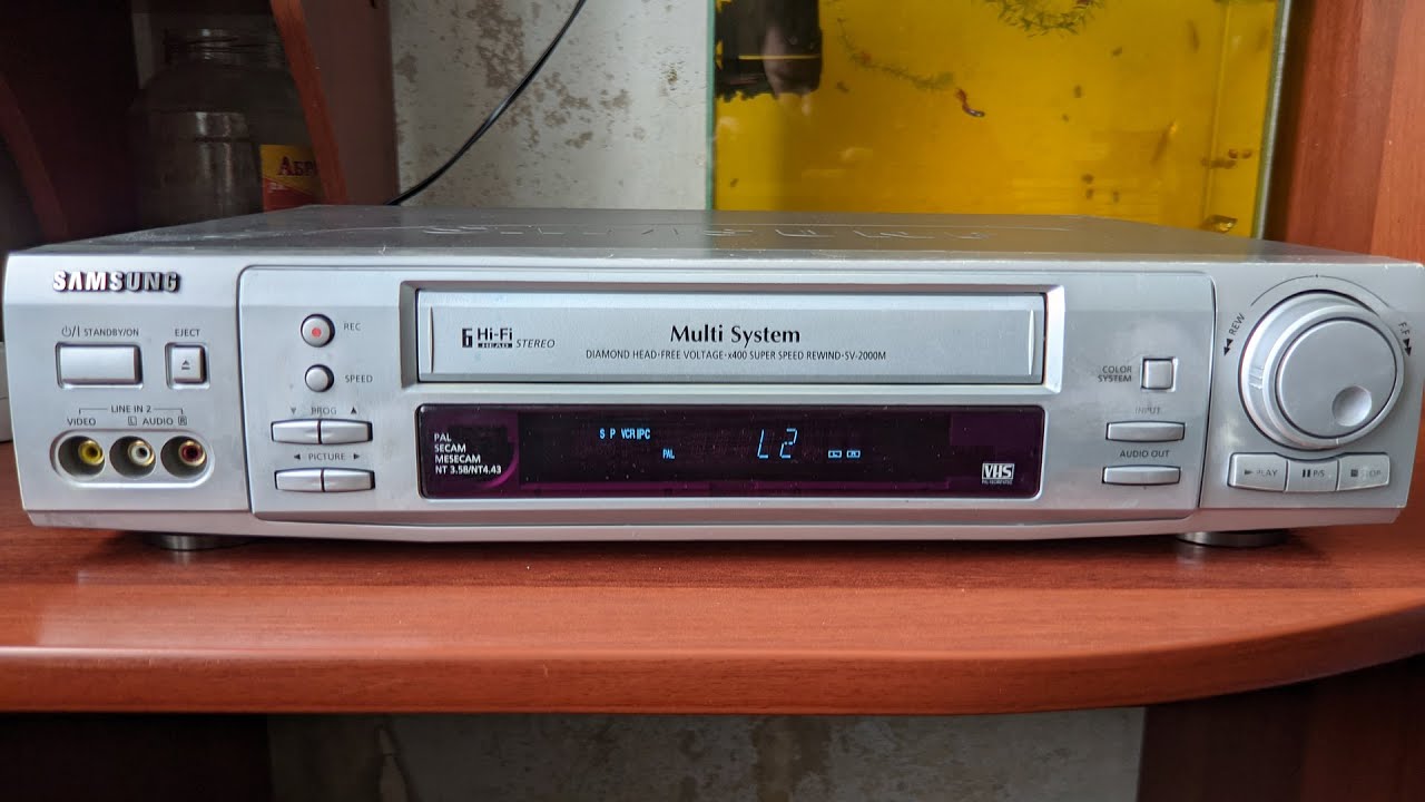 SAMSUNG SV-2000M Video Cassette Recorder - Перемотка к началу и выброс кассеты