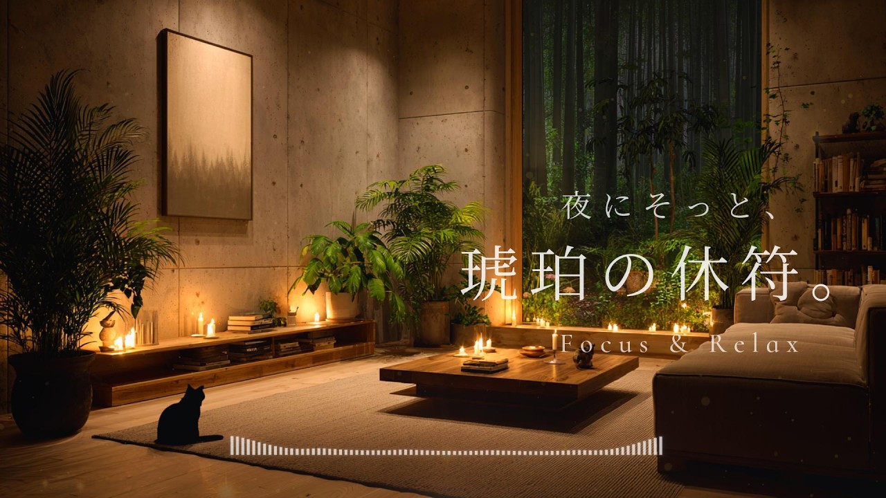 【夜のギターBGM】夜にそっと、琥珀の休符。｜Quiet Guitar Lo Fi for Focus & Relax🌙