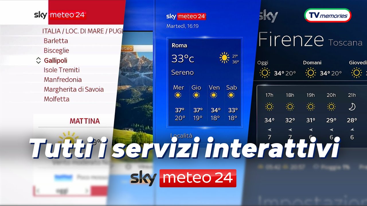 Tutti i servizi interattivi di Sky Meteo 24 [My Sky HD vs Sky Q vs Sky Glass]