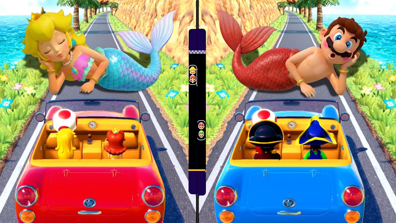 【マリオパーティスーパースターズ】人魚と海賊の究極バトル！ピーチ VS デイジー VS マリオ VS ルイージ 4K UHD (2160P)