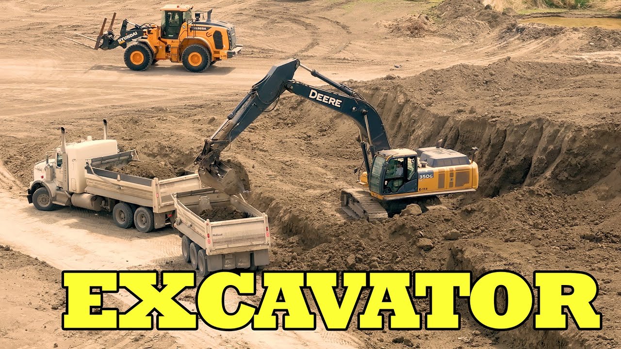 Excavator in Action: Digging Deep & Loading Dump Trucks Non-Stop in 4k!