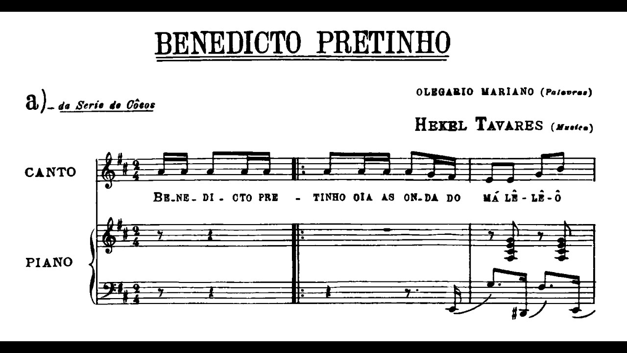 Hekel Tavares (harm.) - Benedito Pretinho (Marco Bernardo, piano)