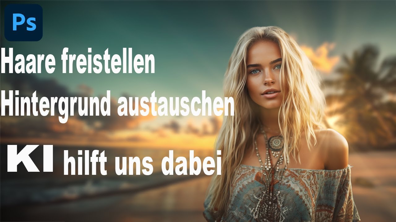 Photoshop Compositing für Anfänger - KI - Haare und Hintergrund freistellen