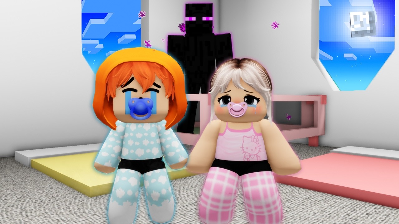 MI NOVIA y YO SOMOS BEBES y TENEMOS una PIJAMADA pero UN MONSTRUO nos ATACO @Nɪᴅʟy