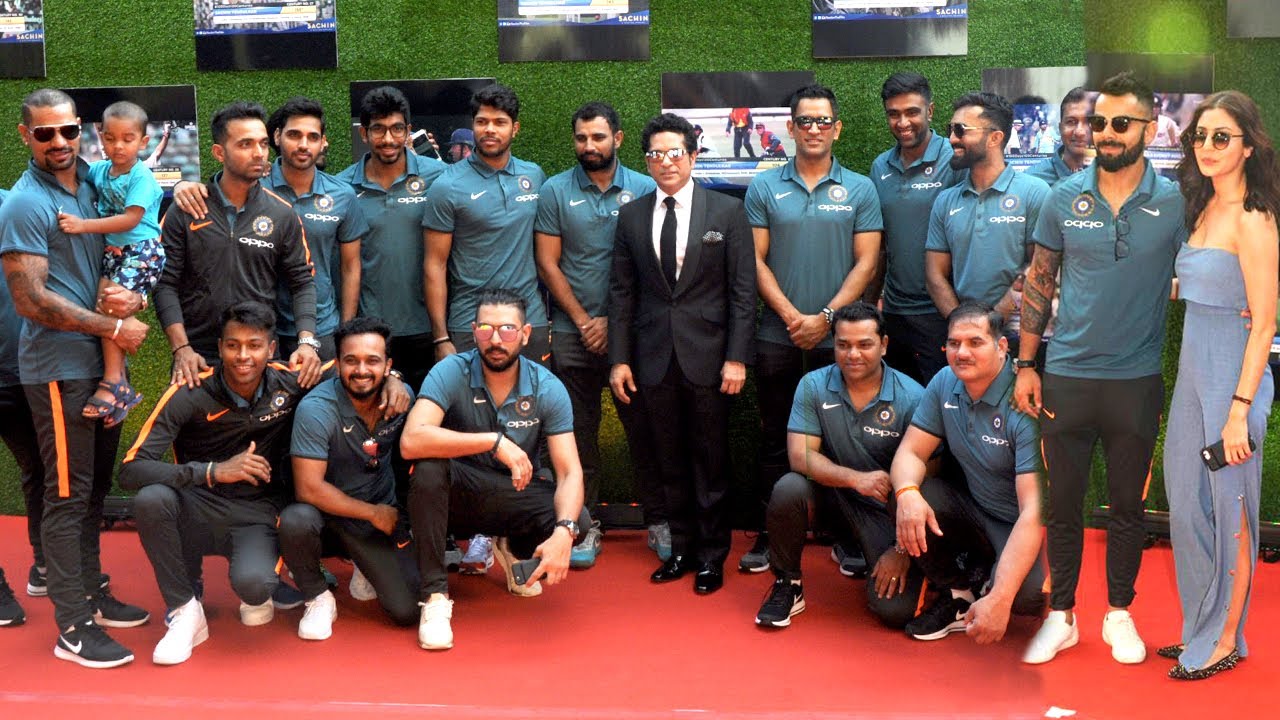 Indian Cricket Team At Sachin Movie GRAND Premiere -MS Dhoni, Yuvraj Singh, Shikhar Dhawan