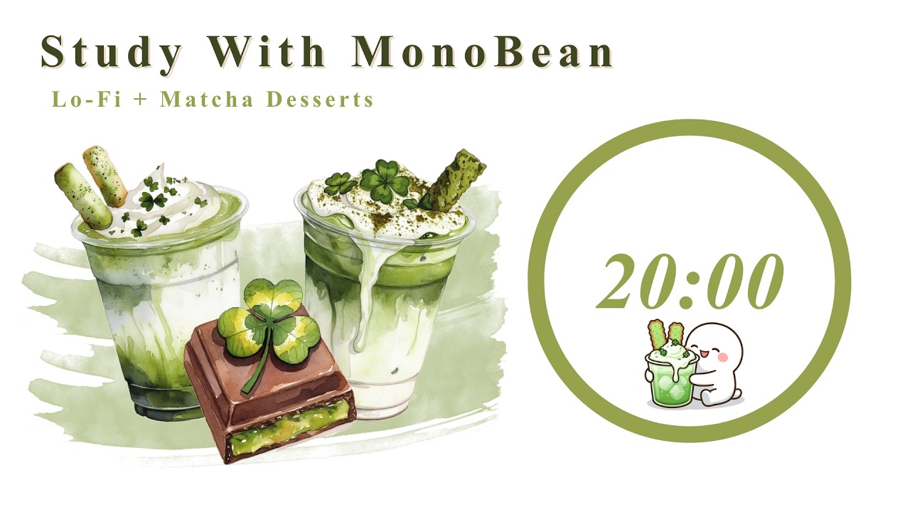 Unlock Your Focus | 20-Minute Lo-Fi Study Timer with Matcha Bliss | Study With MonoBean