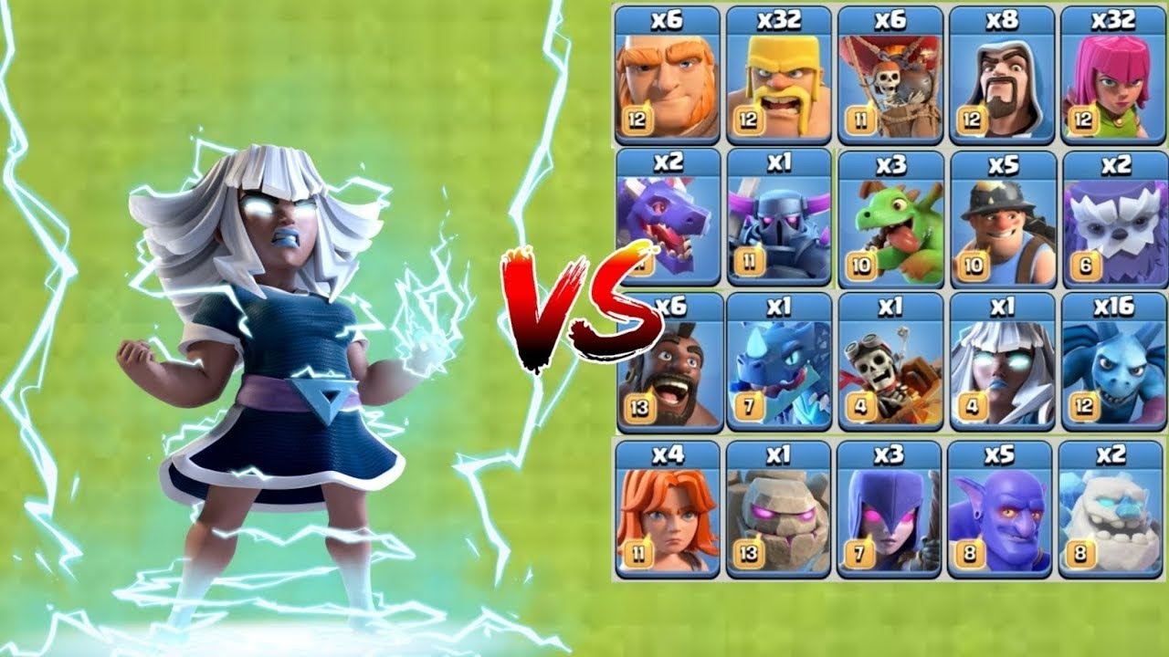 Max electro titan vs Max troops attack clashofclans game 