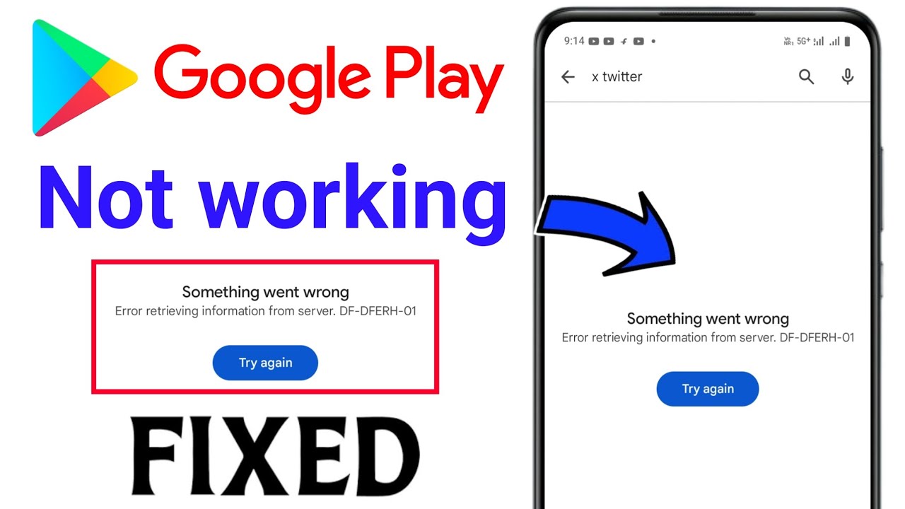  Play store Something went wrongError retrieving information from server. DF-DFERH-01Try again 