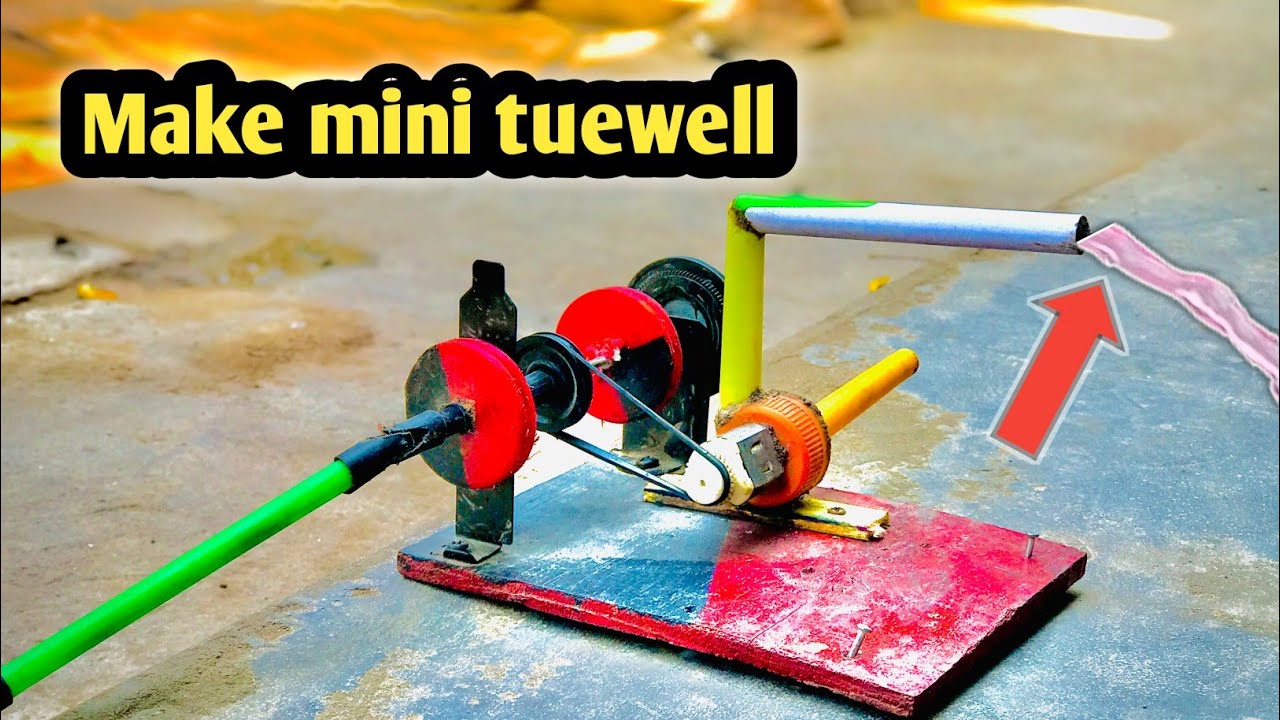 How to make mini village Tube well|water pump science project diy tractor mini#technicalboyus
