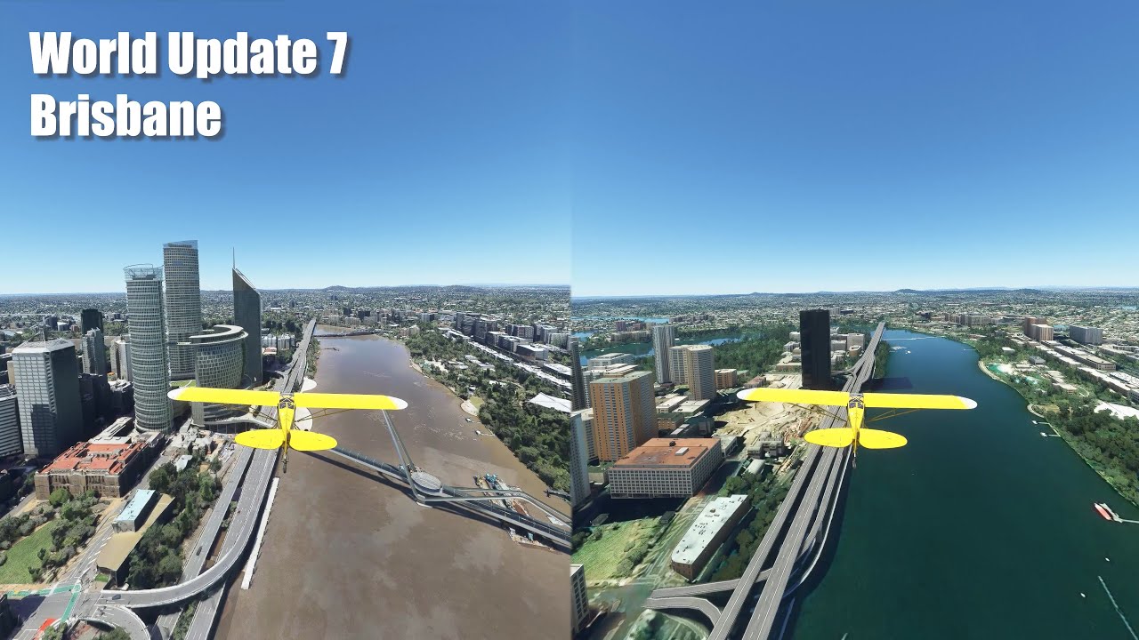 World Update 7 -  Brisbane Update Comparison | 4K 60fps | Microsoft Flight Simulator
