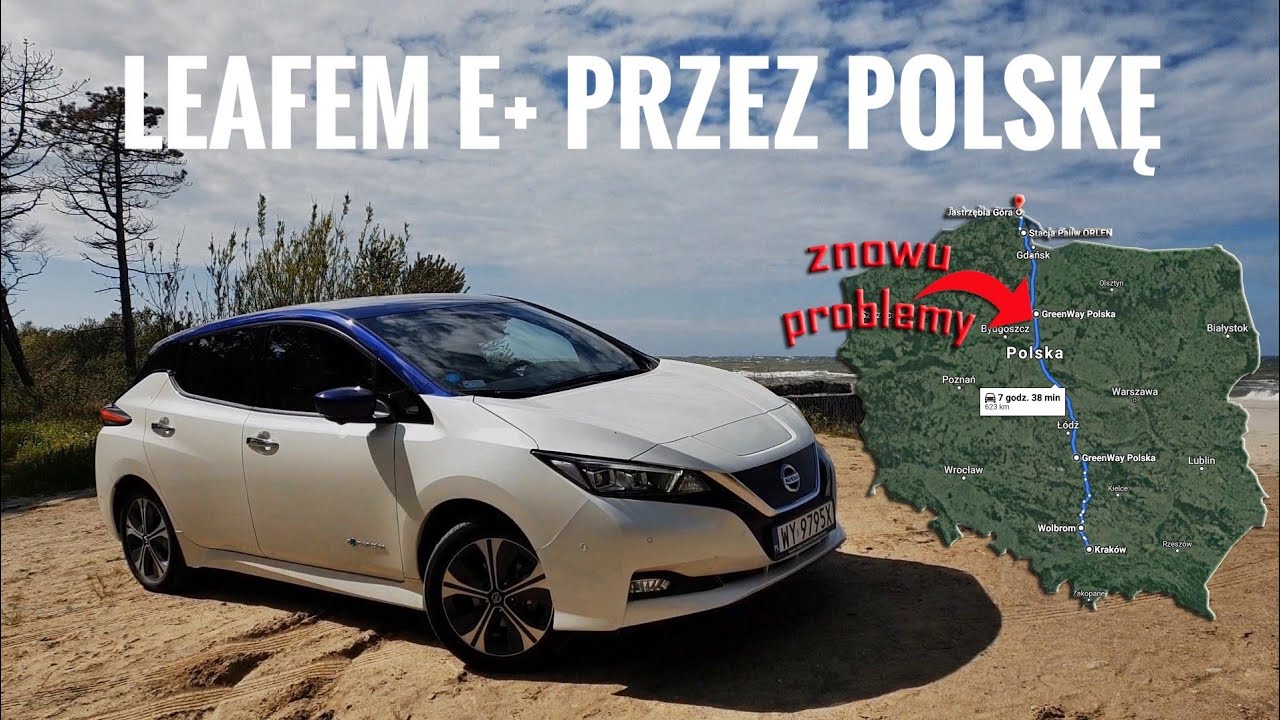 Nissan LEAF e+ 62kWh 2020 Tekna (w trasie z Krakowa do Jastrzębiej Góry) MEGA TEST PL