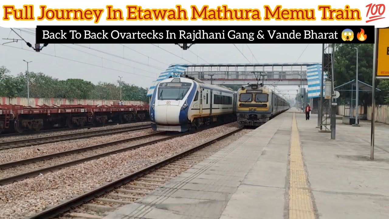 64624 Etawah–Mathura MEMU | Crazy Overtakes & Non-Stop Crossings! 🚆⚡