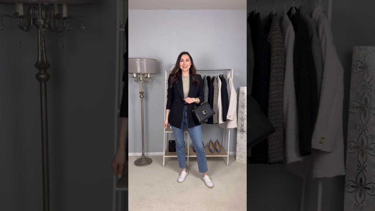 Smart Casual Transitional Outfit🖤 #springoutfit #smartcasual #whattowear