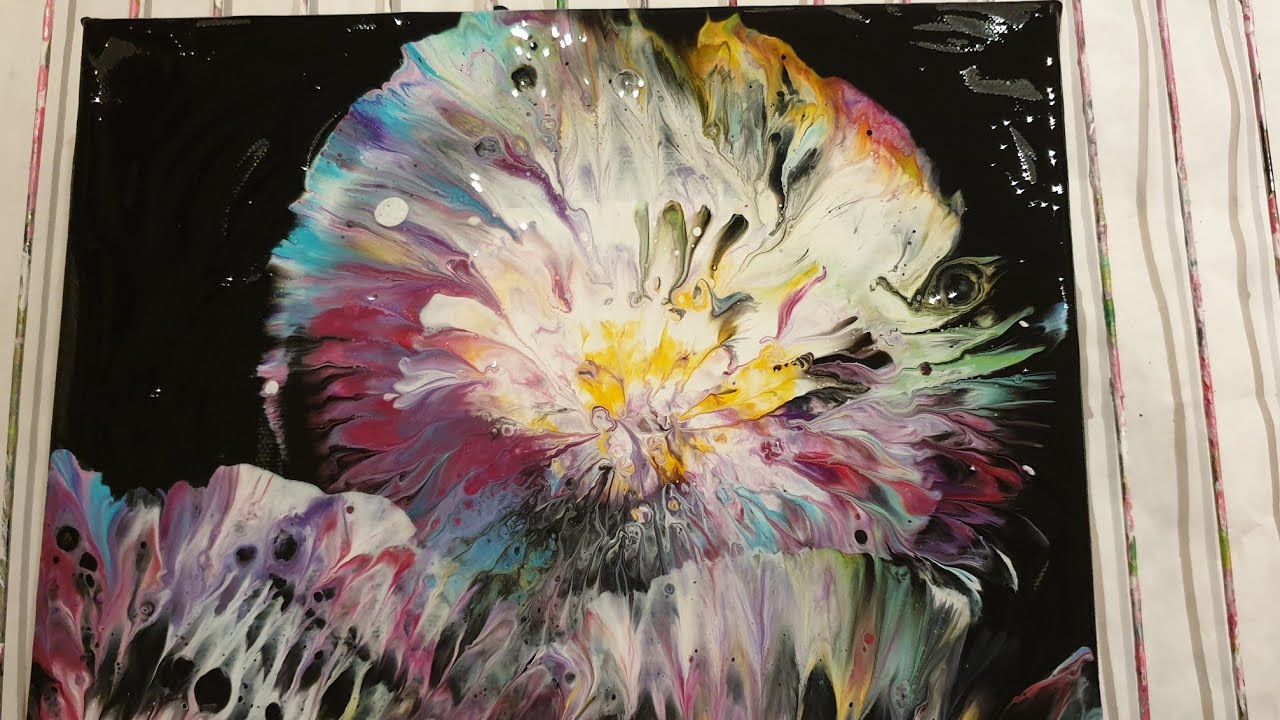 Acrylic Ball a hopper flower (English)  Акриловая заливка Цветы😍 Мяч попрыгун 🤔  #0189