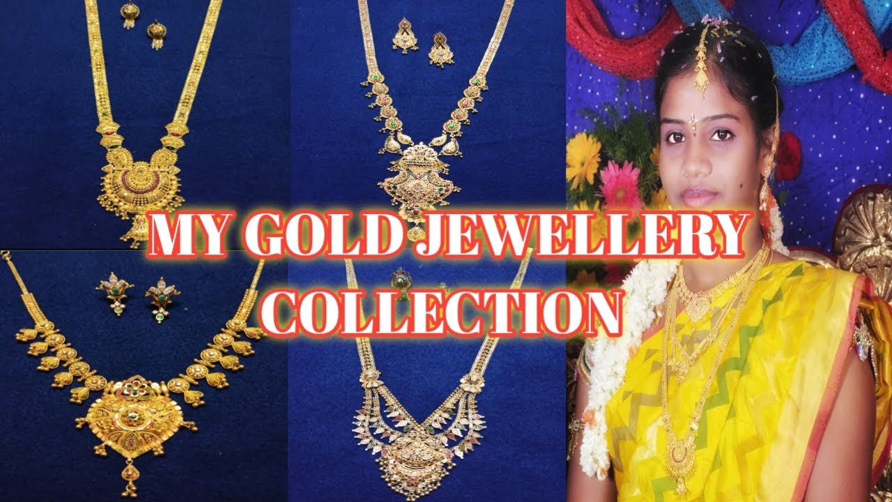 My Gold Jewellery Collection With Weight || 22 Carat Gold Jewellery In Telugu || Wedding Jewellery