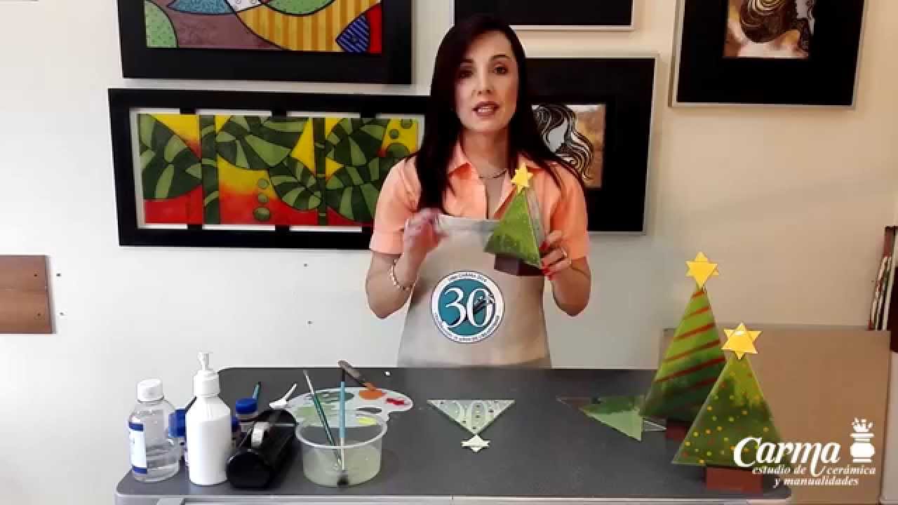 VITROFUSIÓN - COLORES MATIZADOS EN DOS VIDRIOS - Árboles navideños