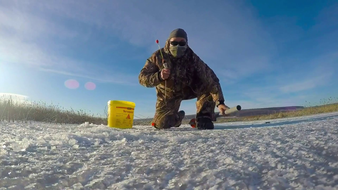 I.  Pescuit de stiuca la copca.  Ice fishing with live bait. Catch& Release.