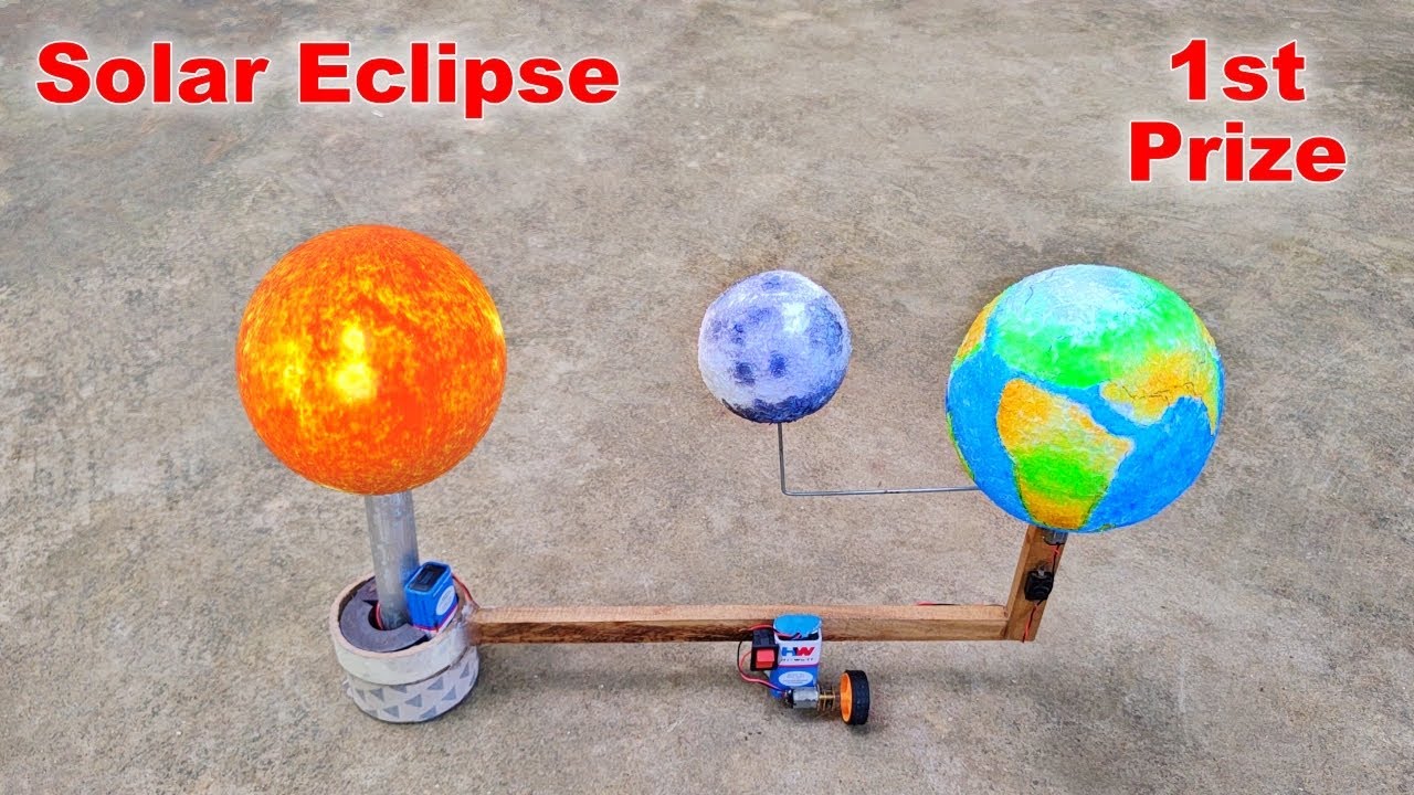 Solar eclipse model Science Project | how to make solar and lunar eclipse model | solar system model