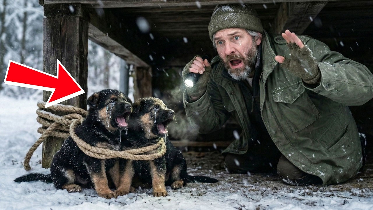 Ein Ex-Polizist fand 3 Schäferhund-Welpen im Blizzard. Was dann geschah, rührt zu Tränen.