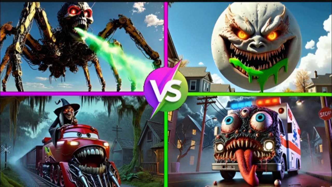 Lunar Moon 🆚 McQueen Train Eater 🆚 Ambulance Monster  Tiles Hop EDM Rush 🎶