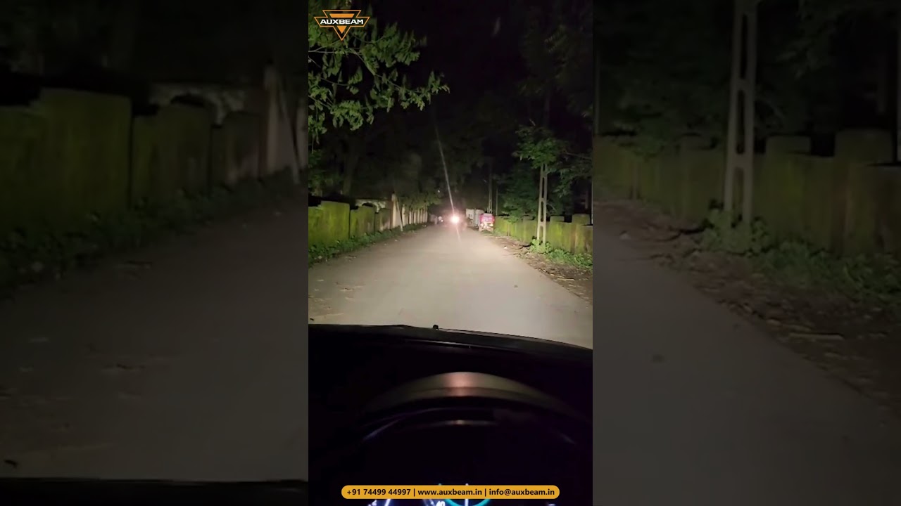 ⚡  Before & After: Auxbeam GX Ultra 240W Lights Up the Dark Road! #InsaneBrightness