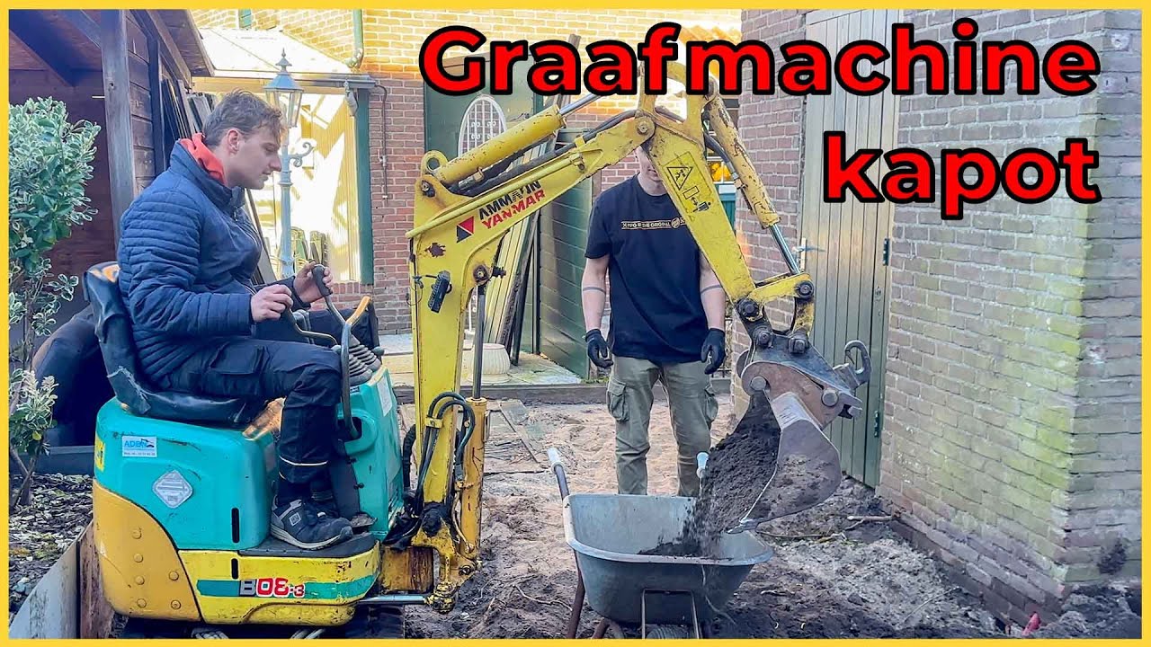 Met een graafmachine de tuin verbouwen!