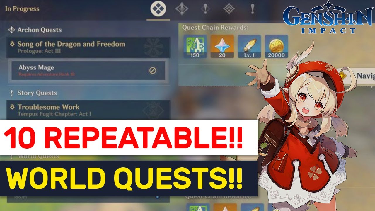 10 REPEATABLE World Quest Daily! Locations & How To Trigger It! | Genshin Impact