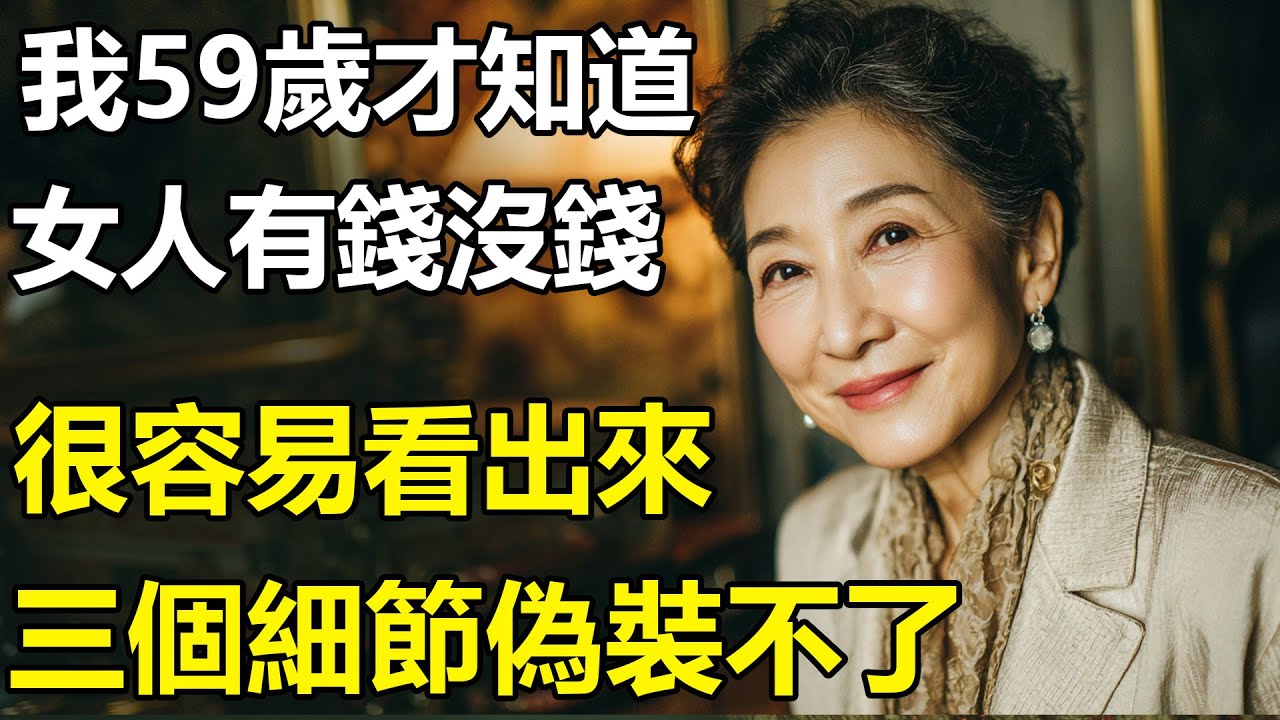 我59歲才知道：女人有錢沒錢，很易見出來，三個細節偽裝不了【孝順|養老|父母】