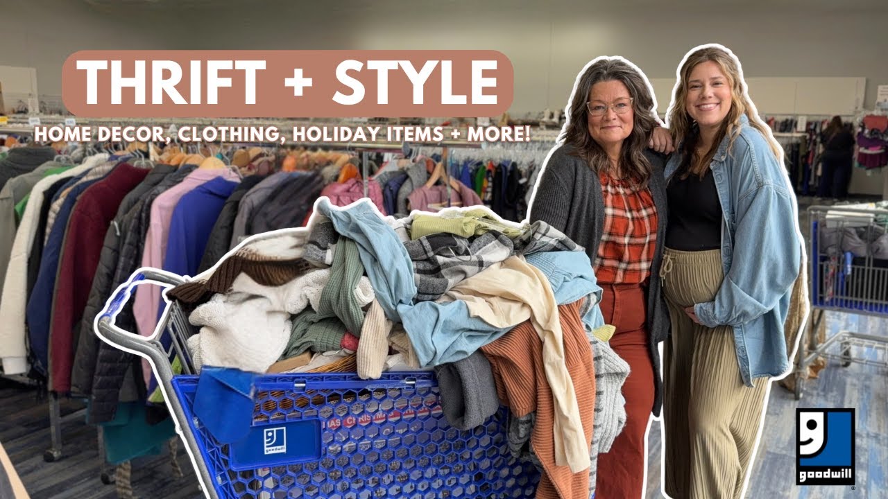 $100 THRIFT HAUL | Decor, clothing & holiday items | Thrift With Me + Decorate | Goodwill Haul