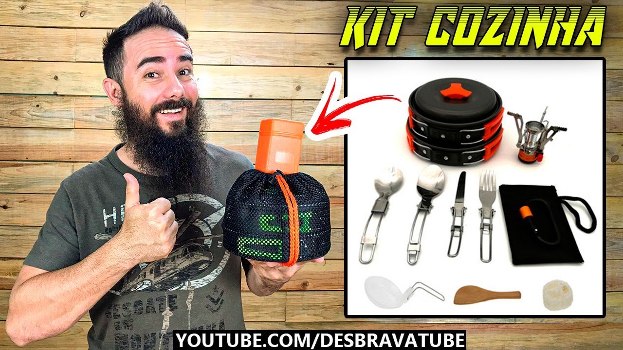 Meu novo Kit de cozinha para acampamento, trekking ou hiking - Fogareiro, panelas e talheres