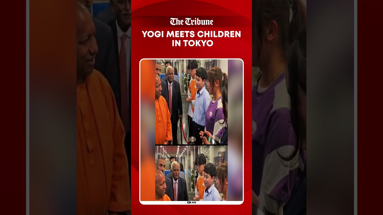 UP CM Yogi Adityanath interacts warmly with children in Tokyo