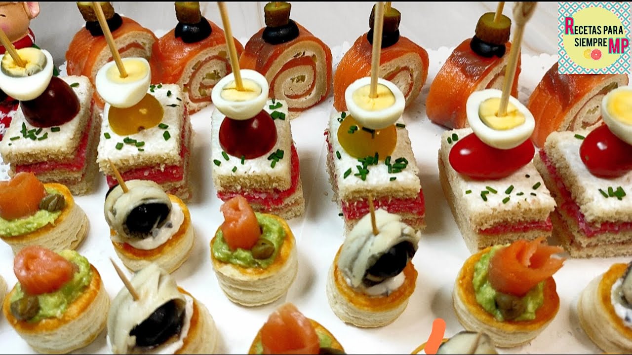 CANAPÉS surtidos para Fiestas y Navidad / Fáciles y Deliciosos