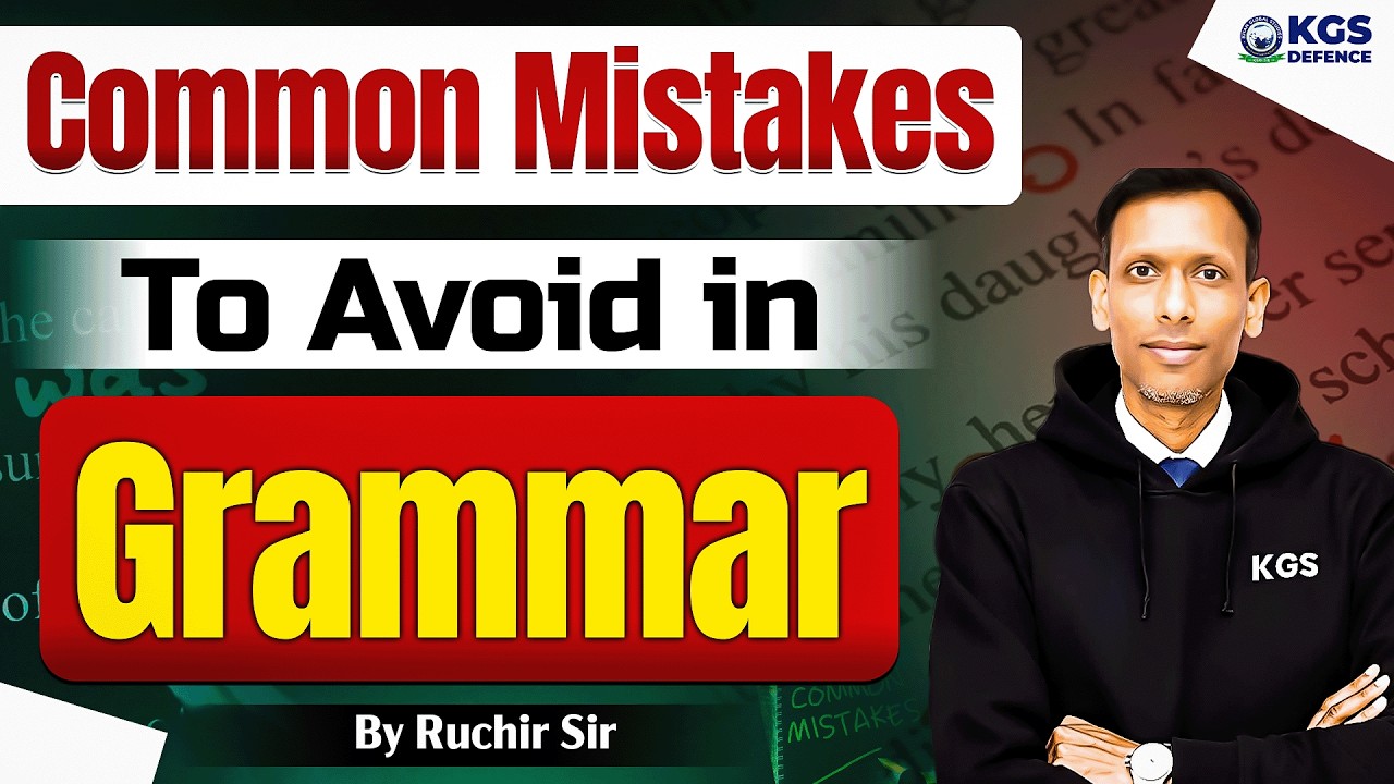 Common Mistakes to Avoid in Grammar | English Grammar By Ruchir Sir | KGS Defence