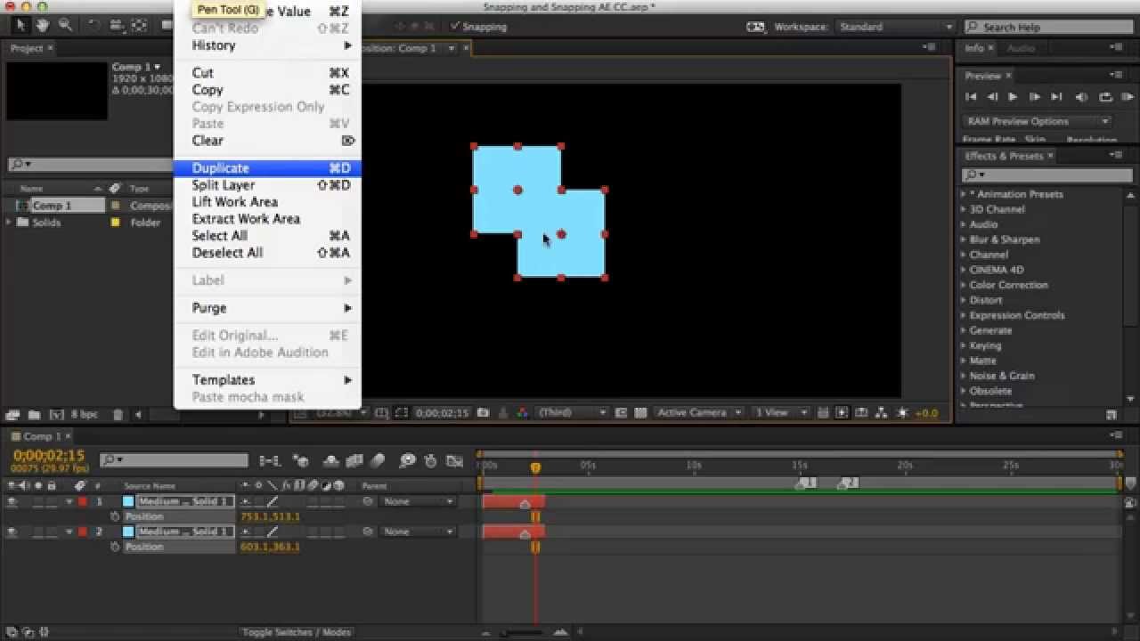 After Effects Tutorial | Snapping & Snapping Tip in  After Effects