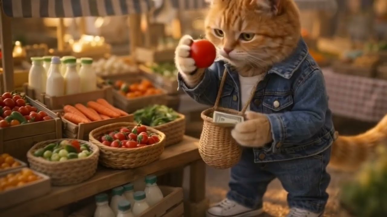 A Mother Cat Works as a Cleaner to Feed Her Kitten | Emotional AI Cat Story #cat #catstory 