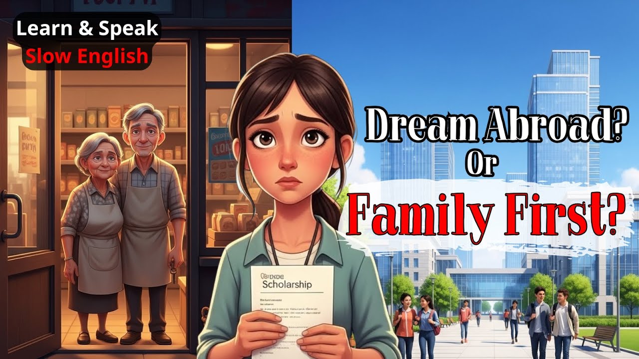 Dream Abroad or Family First? | Short Motivational Story in English (Slow English)