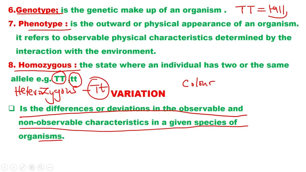 BIOLOGY-GENETICS || GENETICS TERMS AND VARIATION ||