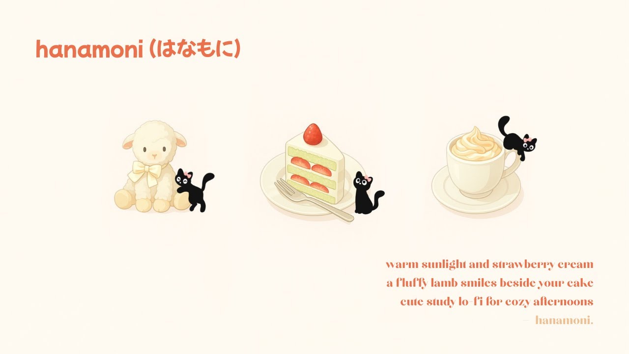 [playlist] cute study lofi | ⊹˚₊ warm afternoon ₊˚⊹ with strawberry shortcake & fluffy lamb 🐑🍰☕