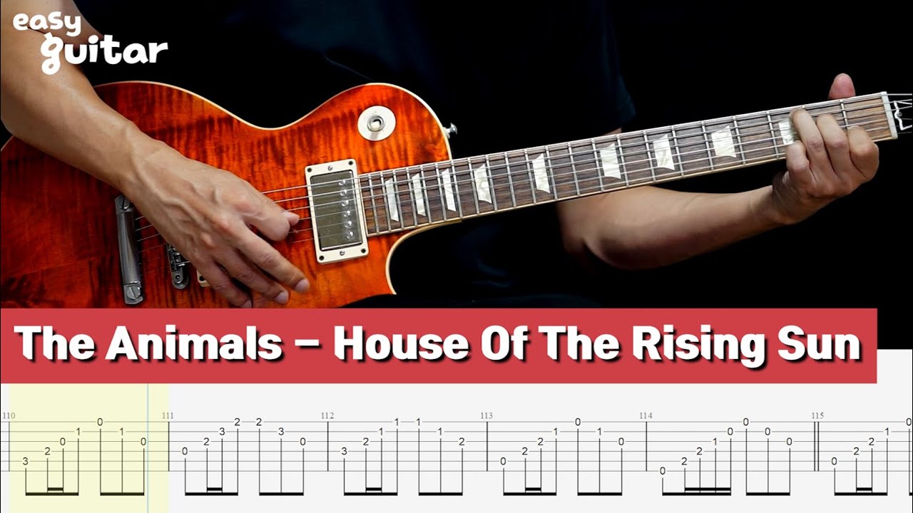 The Animals   House Of The Rising Sun Guitar Lesson With Tab (Slow Tempo)