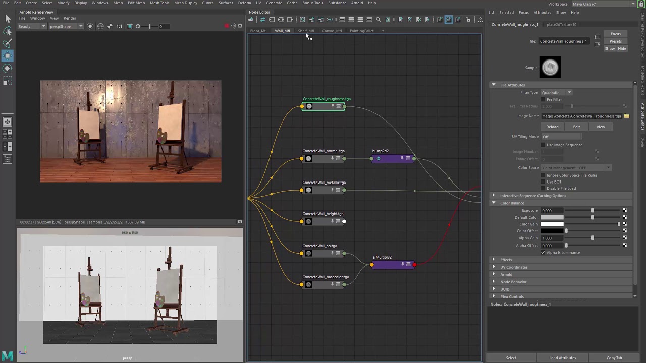 arnold Shading techniques 01 shift color and values