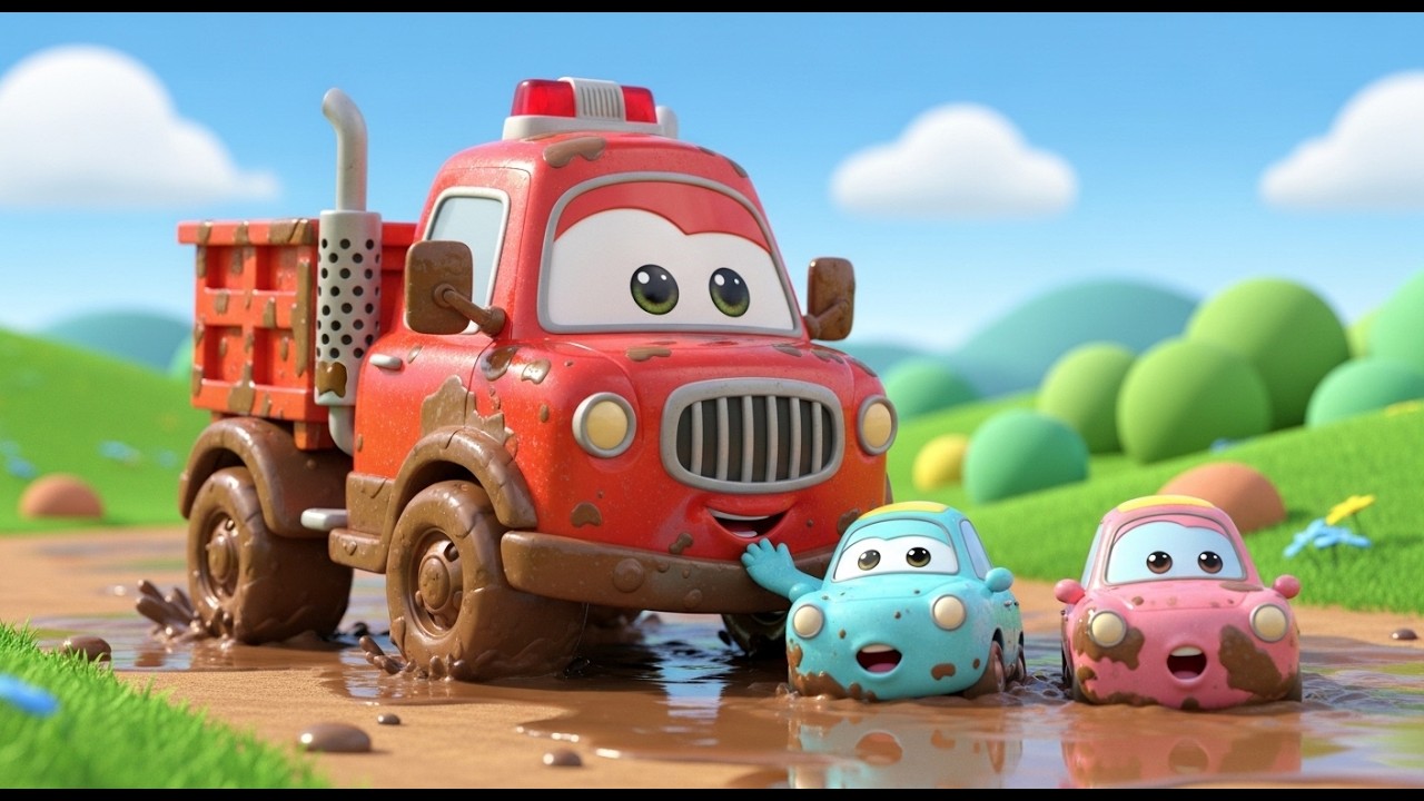 Muddy Toy Truck 🚚 Saves Stuck Cars 🚗 | Exciting Vehicle Rescue Adventure for Kids