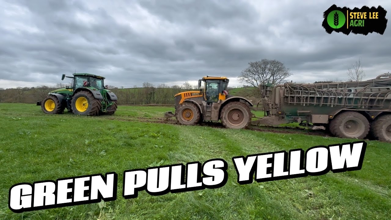 STUCK TRACTOR NEEDS A LITTLE PULL! SPRING SPREADING IN FULL SWING! 