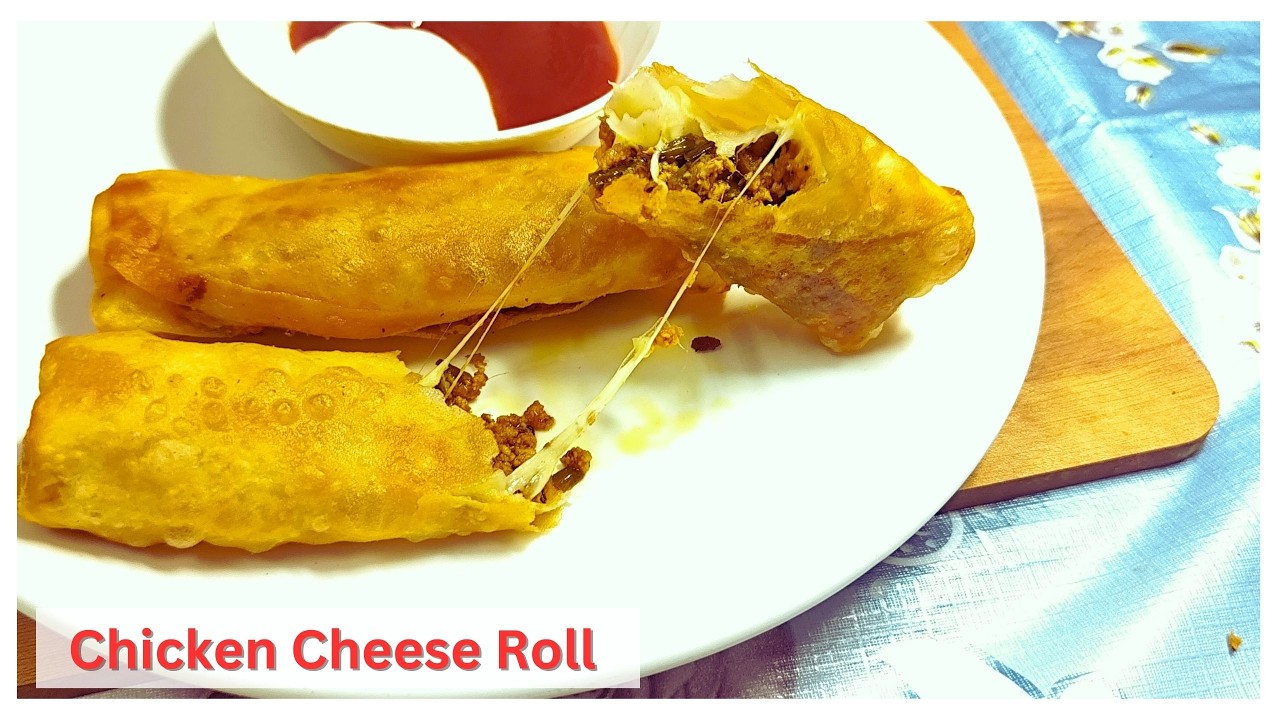 Chicken Cheese Roll Recipe | Crispy Spring Rolls with Spicy Mince Filling