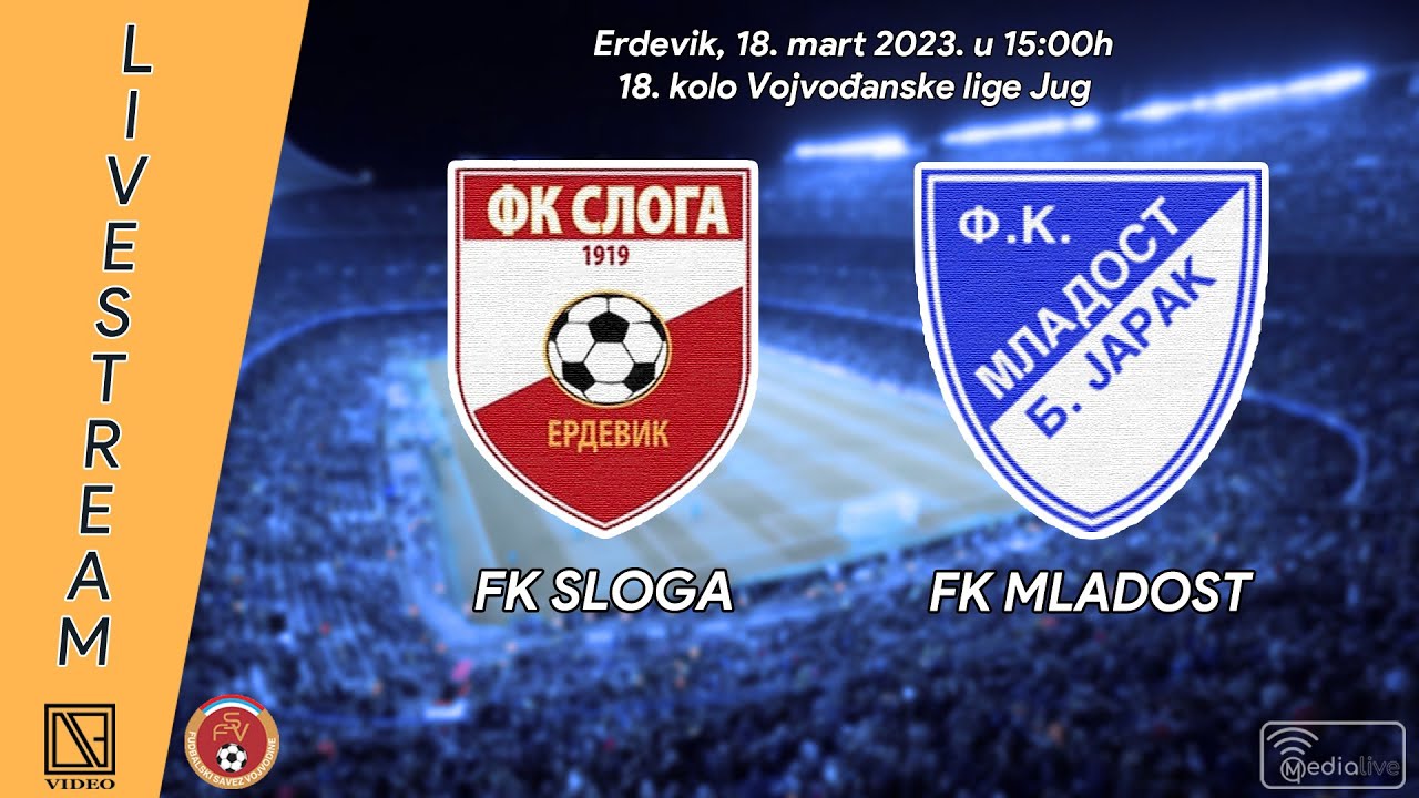 FK SLOGA Erdevik - FK MLADOST Bački Jarak (Full match Livestream) [18.03.2023.]
