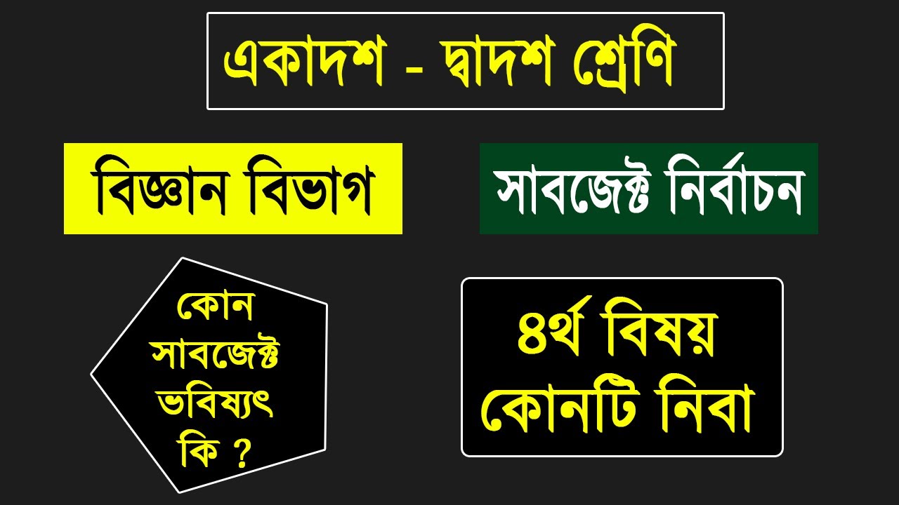 একাদশ-দ্বাদশ বিজ্ঞান বিভাগের সাবজেক্ট নির্বাচন ২০২৩ | HSC Science Subject Choice 2023 | বিজ্ঞান বিষয়
