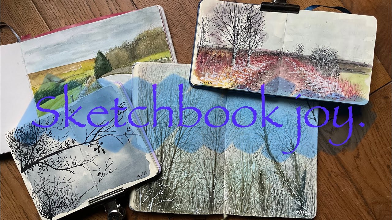 Sketching Winter | Gouache | Watercolour | coloured pencils.