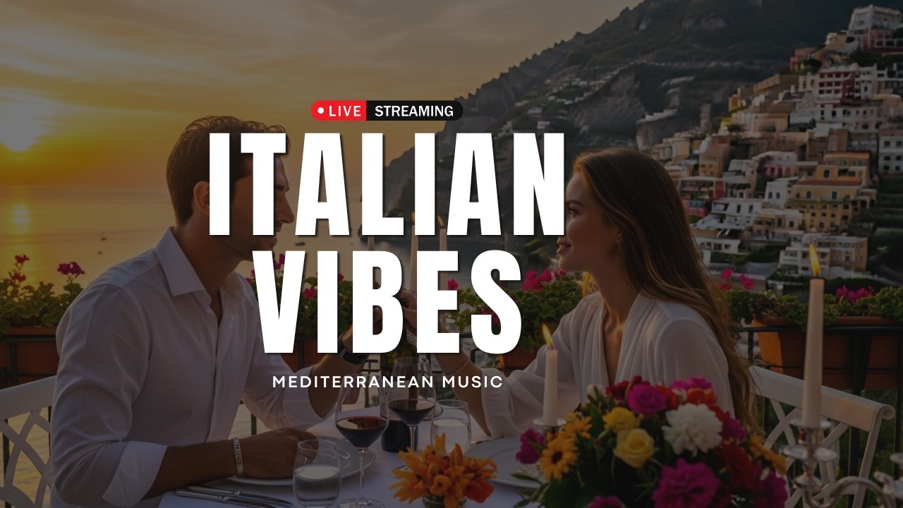 🎶 Italian Vibes & Mediterranean Music 🎶 1 Hour Scenic Amalfi Coast & Lake Como Relaxation 2K (QHD)