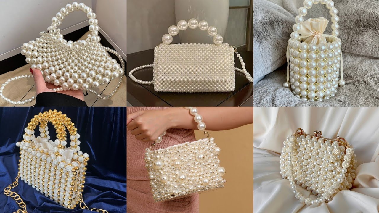 How to make stylish pearl beaded bag ideas | trending pearl beaded bag design | viral party bag 