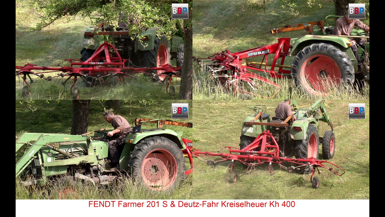 FENDT Farmer 201 S & Deutz-Fahr Kreiselheuer Kh 400, Tedding Job, Germany, 2020.